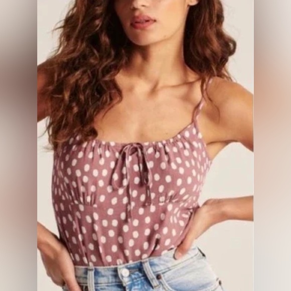 Abercrombie & Fitch Tops - NWT ABERCROMBIE & FITCH | Cinched Tie-Front Cami Bodysuit - Sz XS